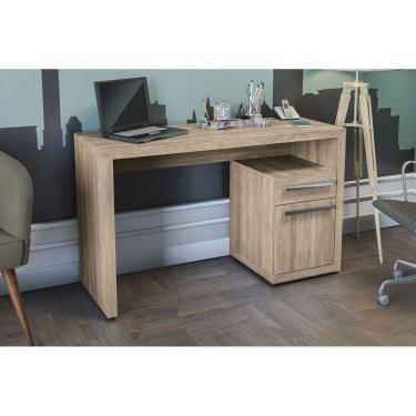 Imagem de Mesa Notebook Escritório S970 c/ 1 Porta e 1 Gaveta Nogal - Kappesberg