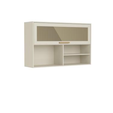 Imagem de Armário Aéreo Porta Basculante De Vidro Arenas Bertolini Areia