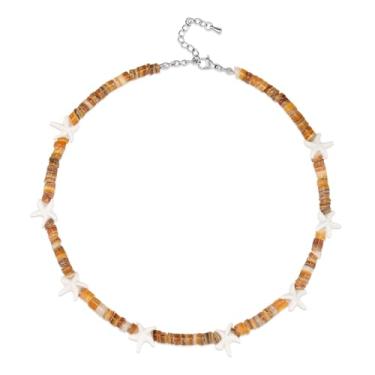 Imagem de Colar de estrela do mar, boêmio, praia, havaiano, colorido, verão, praia, costa, gargantilha para mulheres e homens, 29.5in, cerâmica, Sem Pedra Preciosa