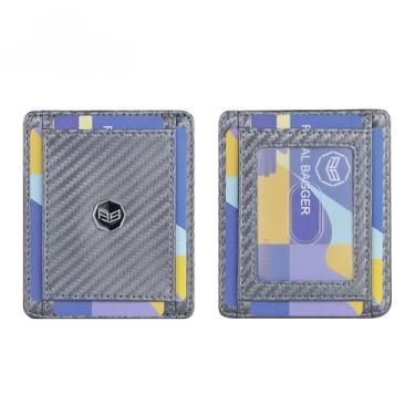Imagem de Royal Bagger - 1 porta-cartão de fibra de carbono com bloqueio de RFID para homens, carteira minimalista fina, mini bolsa de viagem leve 3230, Cinza escuro