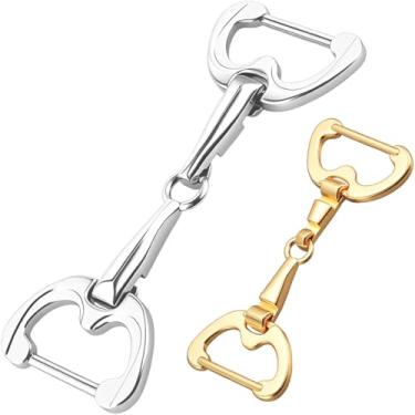 Imagem de Joez Wonderful 2 peças de fivela de lenço de seda Horsebit, fecho de metal Horsebit, anel de cachecol simples para mulheres (ouro + prata)