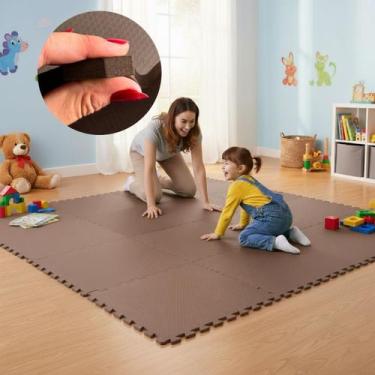 Imagem de Kit 4 Placa EVA 50x50 10mm Tapete Tatame Manta Borracha Piso Emborrach