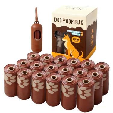 Imagem de CCILAND Sacos para cocô de cachorro, 18 rolos, 270 unidades de sacos de lixo para animais de estimação com suporte, sacos perfumados à prova de vazamento para cães, gatos, animais de estimação