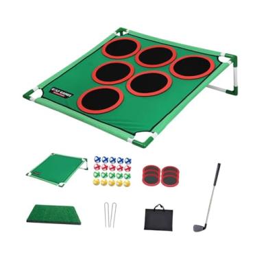 Imagem de Esquirla Conjunto de golfe Putting Green Mat Indoor ou Outdoor Chipping Practice Game for Party Favors Idades de 4 a 8 anos de idade férias, Rack único