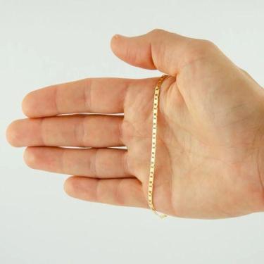 Imagem de Pulseira Feminina Ouro 18k Maciça Piastrine 17 Cm Pulso Fino - JOIE JO