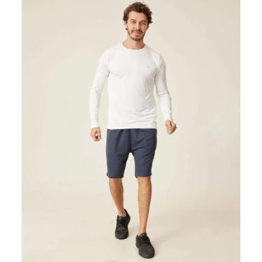 Imagem de Bermuda Masculina Fitness Moletinho Bolsos MR-37113, Azul, M