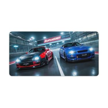 Imagem de HouLaiZhe Sup Vs R32 Sprint JDM mouse pads para jogos de carro JDM tapetes de mesa de carro grandes para teclado de mesa tapete de computador 30 x 60 cm