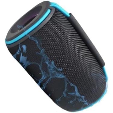 Imagem de BRASWEI Caixa de Som Portátil Bluetooth BT680, 10W, IPX6 Resistente à Água, Bateria 8h, Alcance 15m, Preto com Azul