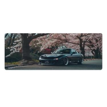 Imagem de HouLaiZhe Rx7 JDM Sakura Gaming Mouse Pads JDM Car Desk Pads Grandes Mousepads para Teclado Desktop Tapete de Computador 30 x 80 cm