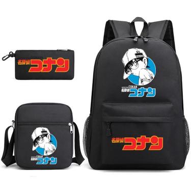 Imagem de Conjunto de mochilas Detetive Conan Edogawa Conan Cartoon Kids