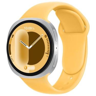 Imagem de Pulseira de silicone esportiva, compatível com Samsung Galaxy Watch 8 de 40 mm e 44 mm/Galaxy Watch 8 Classic de 46 mm, pulseira S Watch masculina e feminina (amarelo amanhecer, Galaxy Watch 8
