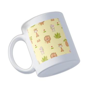 Imagem de Caneca Xícara Café Porcelana 300ml Com Desenho Diversão Infantil
