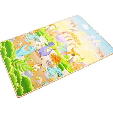 Imagem de Tapete Infantil Atividades Dupla Face 120x180cm Espessura 10mm Dinossauro/Alfabeto