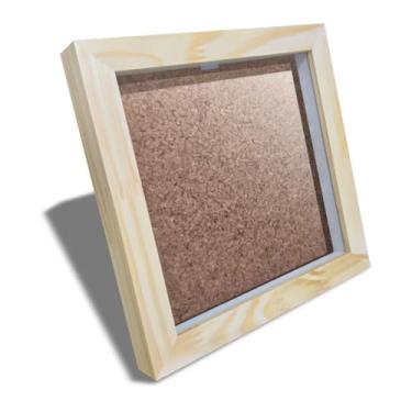 Imagem de Moldura caixa Alta 25x25 cm com Vidro Profundidade 1,5cm, Ideal para Quadros de Quilling (Arte em Papeis) e Bordados em Alto Relevo(PINUS NATURAL)