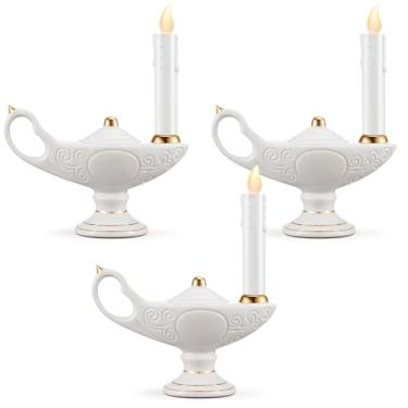 Imagem de Teenyyou 3 peças de lâmpada de enfermagem alimentada por bateria de enfermeira para cerimônia de fixação para presente de semana de enfermeira vela de LED (pilhas não incluídas) (acabamento dourado