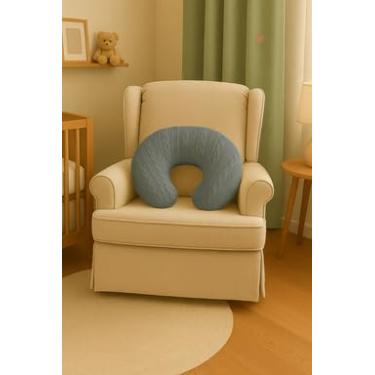 Imagem de Almofada de Amamentação Tricot em U Cinza Chumbo (37 x 45 x 13 cm) Hipoalergênica, Enchimento Siliconado, Apoio Ergonômico para Mãe e Bebê