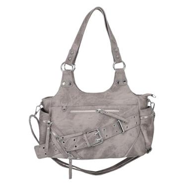 Imagem de SUNGOOYUE Bolsas Femininas, Elegante Bolsa de Ombro de Couro PU Com Alça Ajustável e Vários Compartimentos Com Zíper, para Viagens de Trabalho, Deslocamento Diário, Passeios Casuais (Bege)