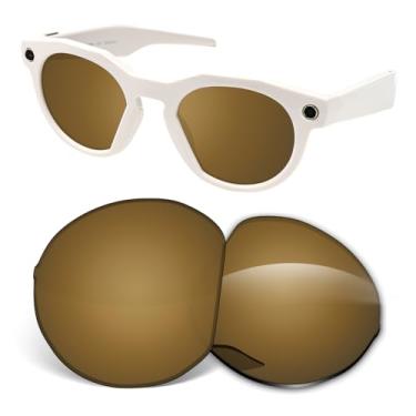 Imagem de Biyxpiv Lentes de substituição de 1,5 mm compatíveis com óculos de sol inteligentes Oakley Meta HSTN OW8002 51 mm, antiarranhões, Bronze espelhado