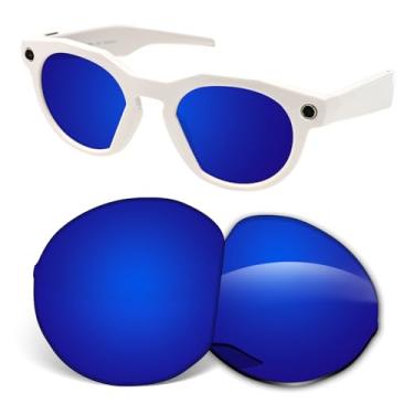 Imagem de Biyxpiv Lentes de substituição de 1,5 mm compatíveis com óculos de sol inteligentes Oakley Meta HSTN OW8002 51 mm, antiarranhões, Espelhado azul escuro