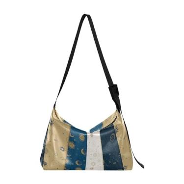 Imagem de Lindos gatinhos coloridos rosa bolsas de couro femininas Hobo Cross Body Bolsa masculina com estampa animal bolsa de ombro, Constelações mágicas