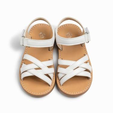 Imagem de Sandália infantil para meninas, verão, bico aberto, tira tecida, praia, vestido de princesa, Branco, 9 Toddler