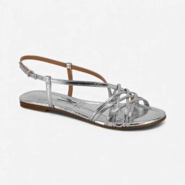 Imagem de Sandália Rasteira Vizzano Metalizada Prata-Feminino