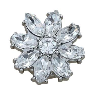 Imagem de Abotoaduras Redondas De Luxo Femininas Com Strass E Pérolas, 2 Peças, 