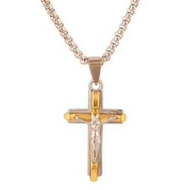 Imagem de Rudra Empire Colar com pingente de cruz espiritual para homens e mulheres, joias delicadas da moda cristã, perfeito para uso diário