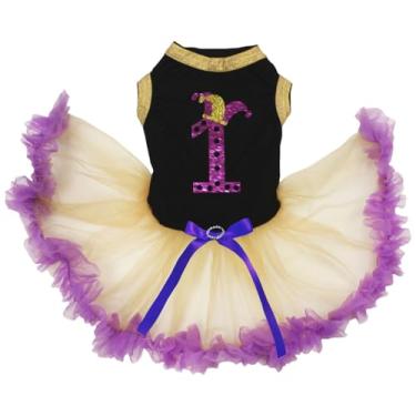 Imagem de Petitebella Vestido de cachorro 1st Clown Hat (preto/dourado roxo, 2GG)