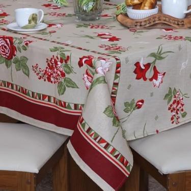 Imagem de Toalha De Mesa 8 Cadeiras 2,50m x 1,45m Linhão Várias Estampas Algodão(Rosa Marsala Vinho)