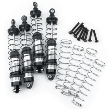 Imagem de QUPA AM STORE Aluminum Front Rear Shocks RC Damper for Losi 1/18 Mini LMT 4X4 Brushed Monster Truck RTR-LOS01026 Upgrade Parts (Silver)