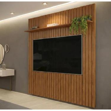 Imagem de Painel para TV até 65 Polegadas Ripado 240x183cm Trento - Dj Móveis