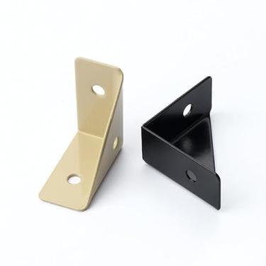 Imagem de 10 peças de suporte de ferro pesado em L suporte de ângulo de 90° suportes de canto grosso para reforço de móveis duráveis design sem parafusos