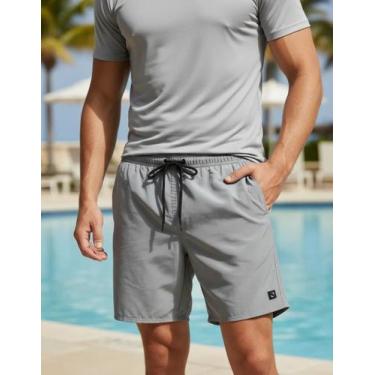 Imagem de Bermuda Masculina Tactel Premium com Elástico e Cordão - Sem marca, Ci