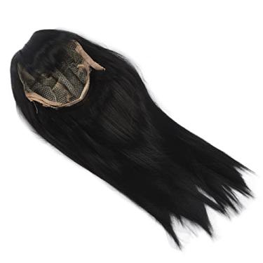 Imagem de Generic Substituição de Cabelo Infantil Com Topper Completo, Peruca Preta Com Alças Ajustáveis, Peruca Distinta Com Franja Longa e Reta para Meninas, Sintética de Alta Temperatura para Festas e Fantasias