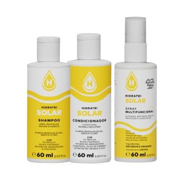 Imagem de Kit Solar Miniaturas Hidratei Shampoo 60ml + Condicionador 60ml + Spray Protetor Térmico