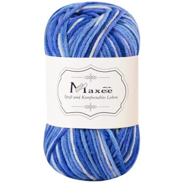 Imagem de Fios tecidos à mão, fios de crochê de 50 gramas, fio de acrílico gradiente colorido para tricô, lã macia para gancho de crochê, fio colorido para tricô, crochê e artesanato