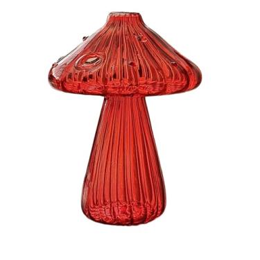 Imagem de Vaso de Vidro Cristal Decorativo Mushroom Classic – Decoração para Casa - Colecionáveis(Rubro)