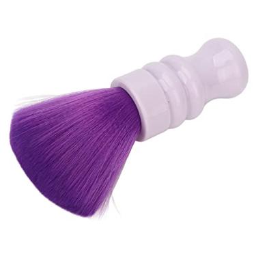 Imagem de Cryfokt Limpeza Eficiente Escova de Nylon Macia do Espanador do Pescoço para o Salão de Barbeiro, Punho ABS - Roxo