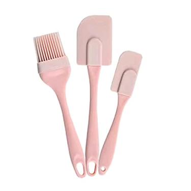 Imagem de Raspador de cozimento com 3 peças/conjunto de silicone para creme, raspador de bolo, raspador de creme, espátula de bolo