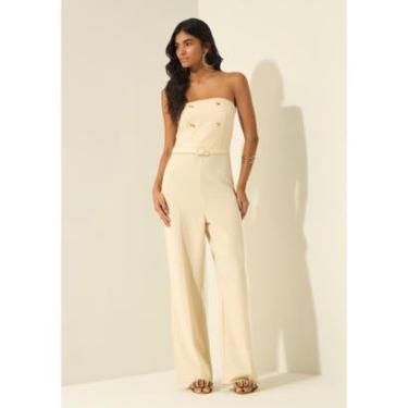 Imagem de Macacão Longo Sem Alças Com Botões E Cinto-Feminino