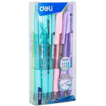 Imagem de Caneta Esferográfica Xtream Ponta Mini 0,7MM Azul Caixa C/12 - Deli