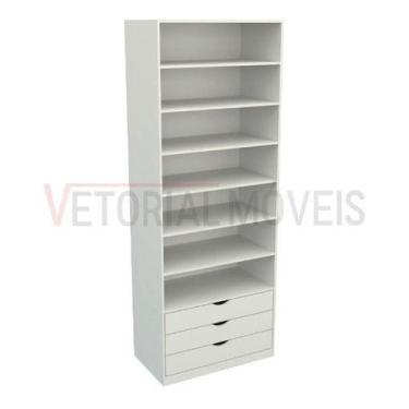 Imagem de Armário Misto M67 Closet Gaveta Prateleira Loja Closet Mdp - VETORIAL 