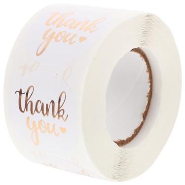 Imagem de Adesivos de vedação Thank You 3,8 cm rolo de etiquetas adesivas douradas 500 peças decalques de vedação de saco de alimentos para embalagem e embalagem