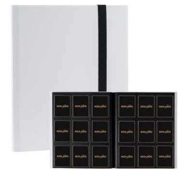 Imagem de Fichário de cartão com 9 bolsos, fichário de 360 cartões, fichário sênior e resistente, destinado a YuGiOh, MTG, TCG, cartões de jogo e faixa de cartão de beisebol, (branco)