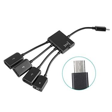 Imagem de Naroote Micro Usb Hub Otg Carregamento de Energia Cabo Host Leitor Conversor Adaptador Preto para Disco Rígido Móvel Portátil E-books Abs