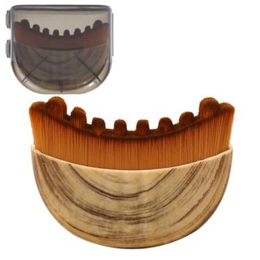 Imagem de Pincel de contorno manual para rosto / massageador de drenagem linfática/pincéis de maquiagem naturais com cerdas macias duráveis/escova de limpeza facial ergonômica para esculpir