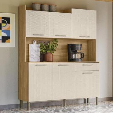 Imagem de Armário de Cozinha Compacta MDF 6 Portas 1 Gaveta Berlin Plus - Kit's 