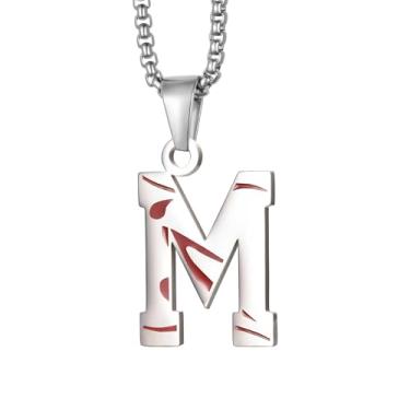 Imagem de Colar de aço inoxidável com pingente de número da sorte, 26 letras, exercícios, esportes, colegas de equipe, joias com corrente para homens e mulheres, Aço inoxidável, Sem Pedra Preciosa