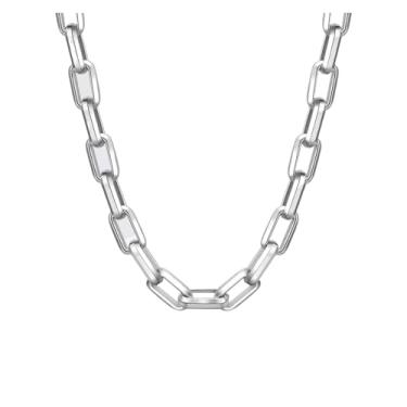 Imagem de Colar masculino retangular grosso e simples, 55cm, Acetato, Sem Pedra Preciosa